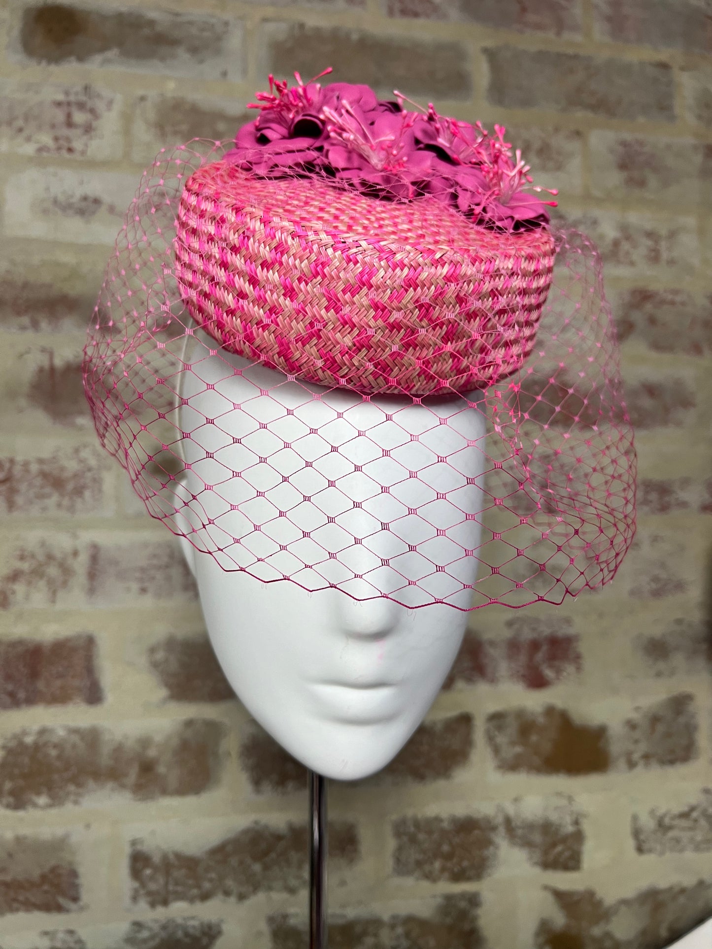 Millinery | Pink leather flowers