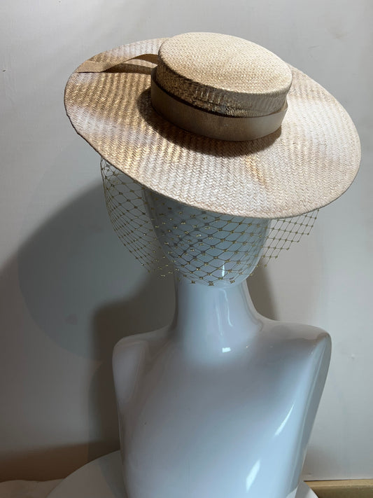 Millinery | White & Gold boater