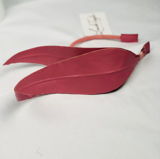 Millinery | Pink leather feather