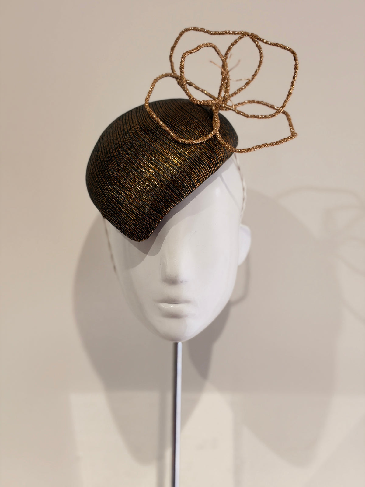 Millinery | Metallic black face hugger