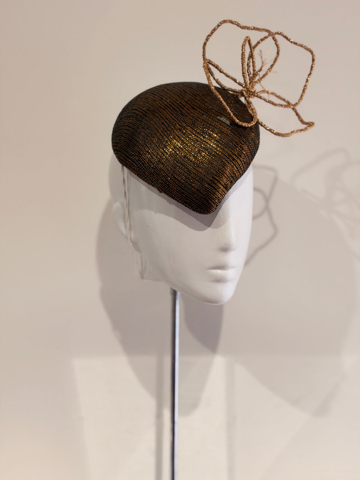 Millinery | Metallic black face hugger