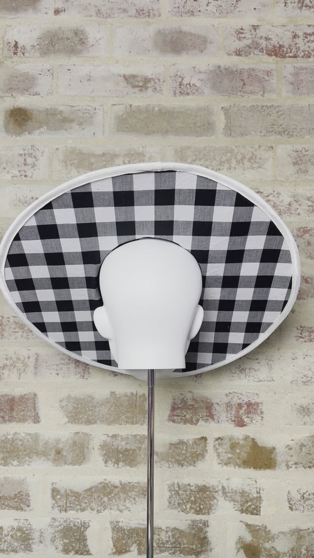 Millinery | Gingham Black Boater