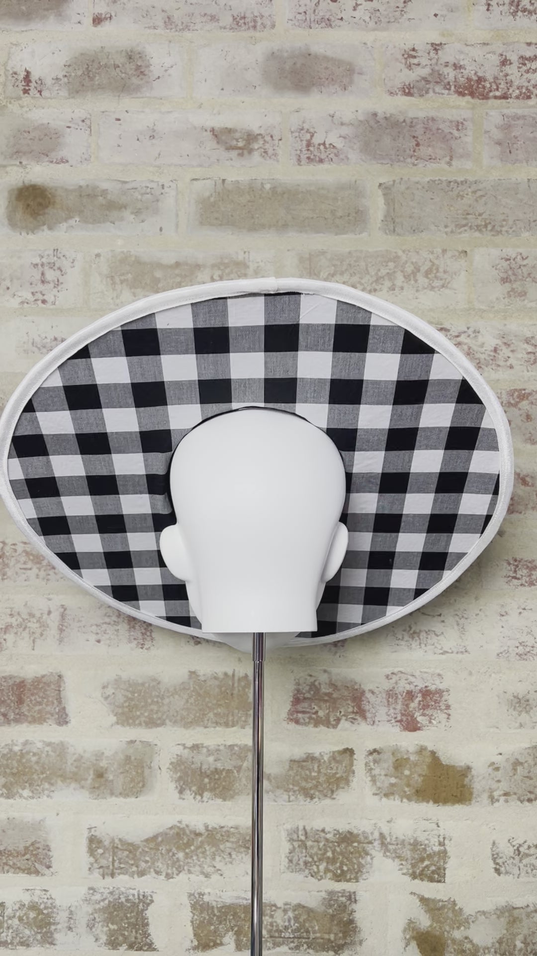 Millinery | Gingham Black Boater