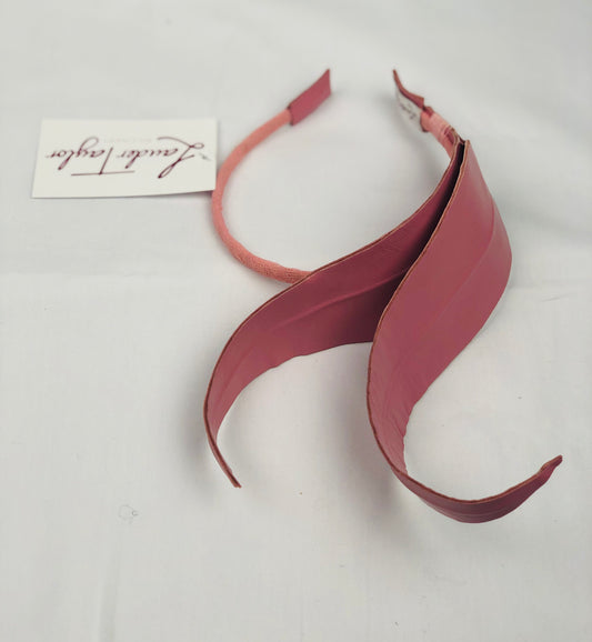 Millinery | Pink leather feather